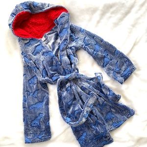 Size 7/8 Glow in the Dark Fleece Dinosaur Bathrobe